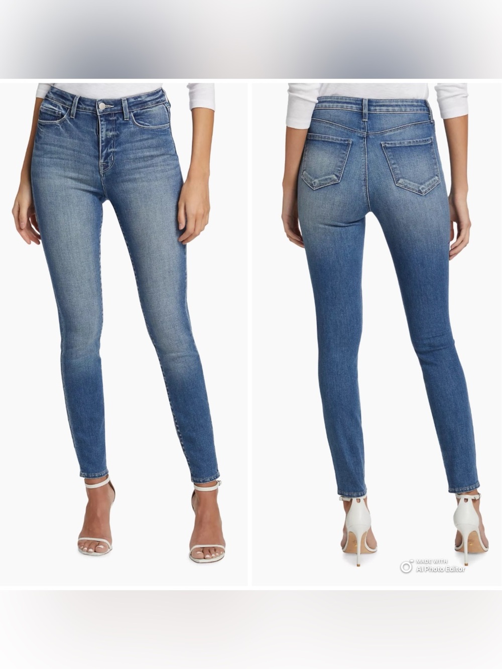 L'AGENCE Monique High Rise Skinny Jeans 25 NWOT Faded Medium Wash Stretch Denim